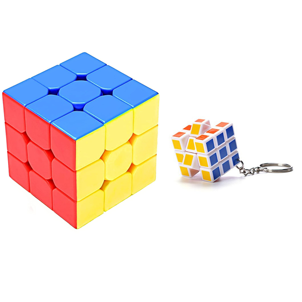 3 X 3 Magic Cube &amp; Magic Cube Keychain - Smooth Twist &amp; Turn - Puzzle Cube