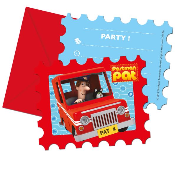 Postman Pat Die Cut Invites &amp; Envelopes