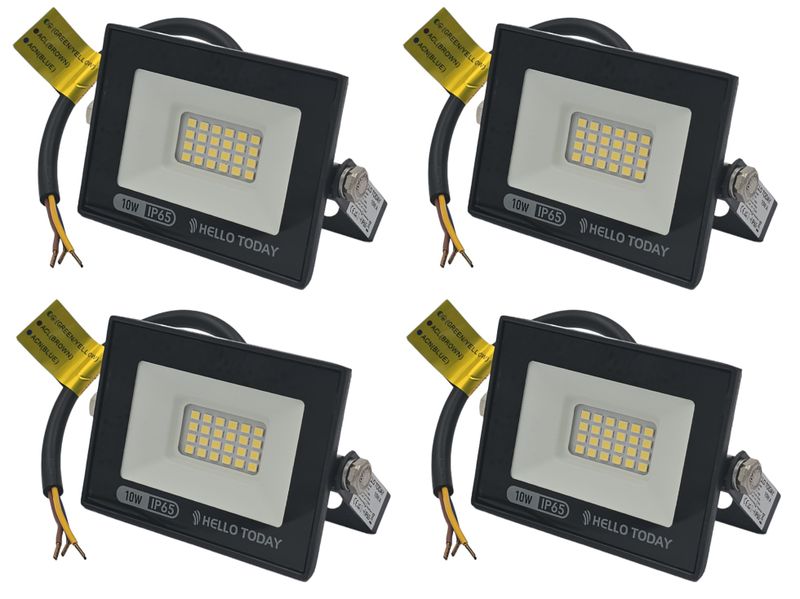 Hello Today LED Flood Light 10W Cool White - 4 Pack