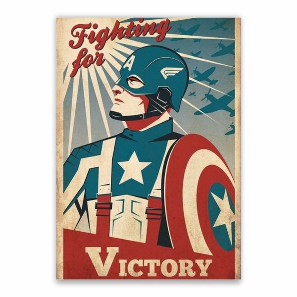 Fighting For Victory Captain America Poster - A1