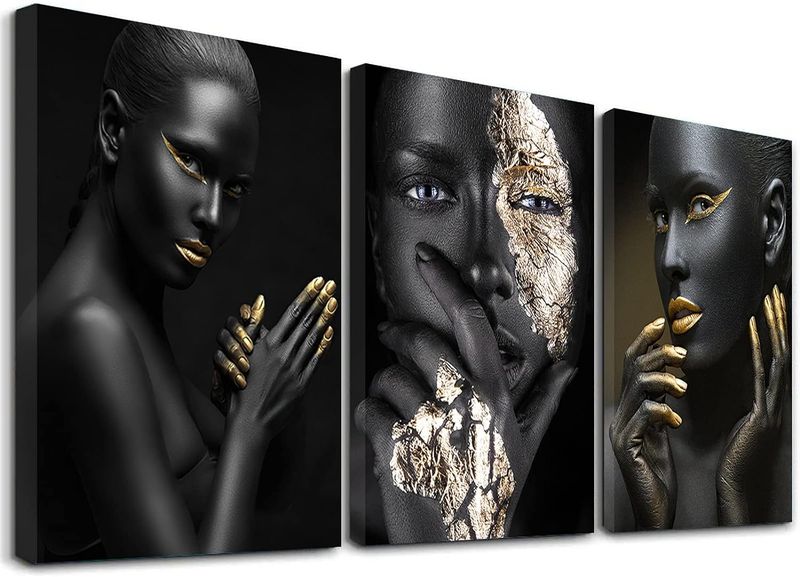 Cotton Canvas - Fashion Wall Art - Black and Gold