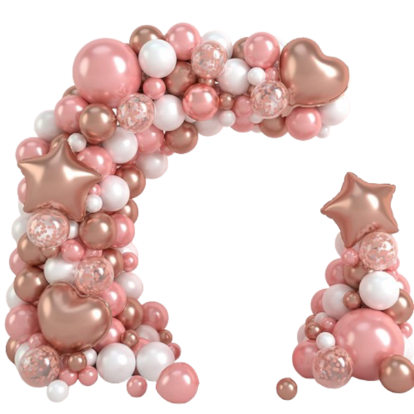 Soft Rose Gold Party Balloon Garland Kit