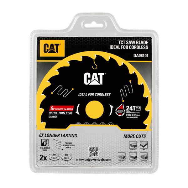 CAT Thin Kerf Blade 184mmx30mmx1.6mmx24T(16/20mm Reduction Ring)