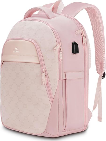 MATEIN Travel Laptop Backpack with USB Port |Pink | 17.3inch Sleeve
