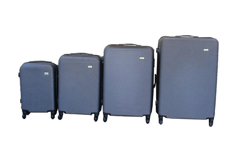 Durable 4-Piece Dark Grey ABS Hard-Sided Luggage Set with Spinner Wheels