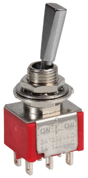 Multicomp Pro (1MD3T1B5M1QE) Toggle Switch, On-Off-On, DPDT