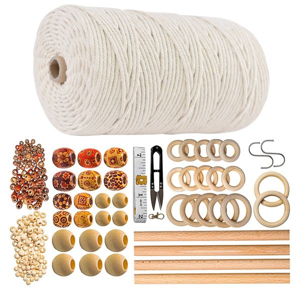 227Piece Macrame Kit For Beginners DIY Craft Wall Hanging Plant Hanger Tool