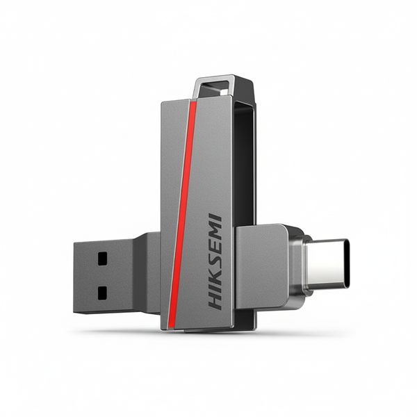 Hiksemi 256GB Dual-Slim USB3.2 &amp; Type-C Flash Drive - Grey