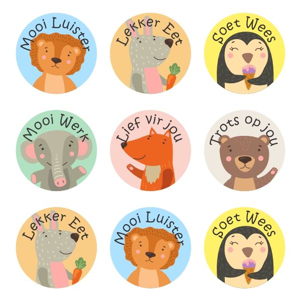 Children Rewards Stickers 100 Pack (AFRIKAANS)
