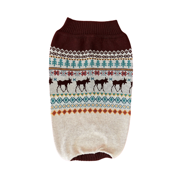 100% Cotton Traditional Moose Christmas Jumper for Dogs