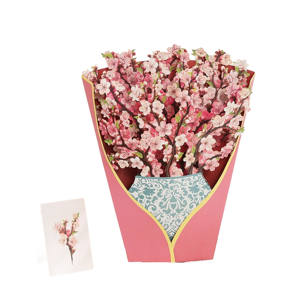 Paper Pop-Up Cards, Cherry Blossoms, Forever Flower Bouquet Gift Card