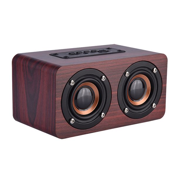 Mini Portable Wooden Bluetooth Speaker Wireless Stereo Loudspeakers Red