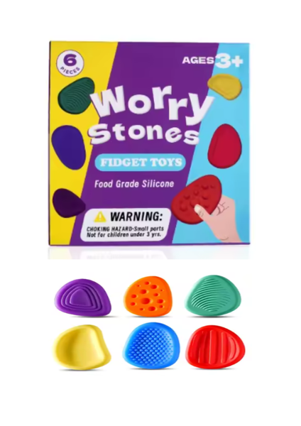 CalmiStone 6-Pack Sensory Fidget Set - Autism Anxiety Relief Toys for Kids