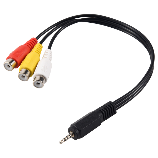 2.5mm Mini AV Male to 3RCA Female M/F Audio Video Adapter Cord