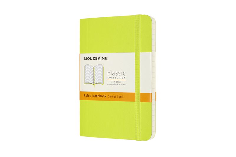 Moleskine Classic Notebook, Pocket, Ruled, Lemon Green, Soft Cover (3.5 X 5.5)