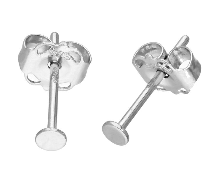 Jewellery Box - 9ct White Gold 2mm Flat Circle Stud Earrings