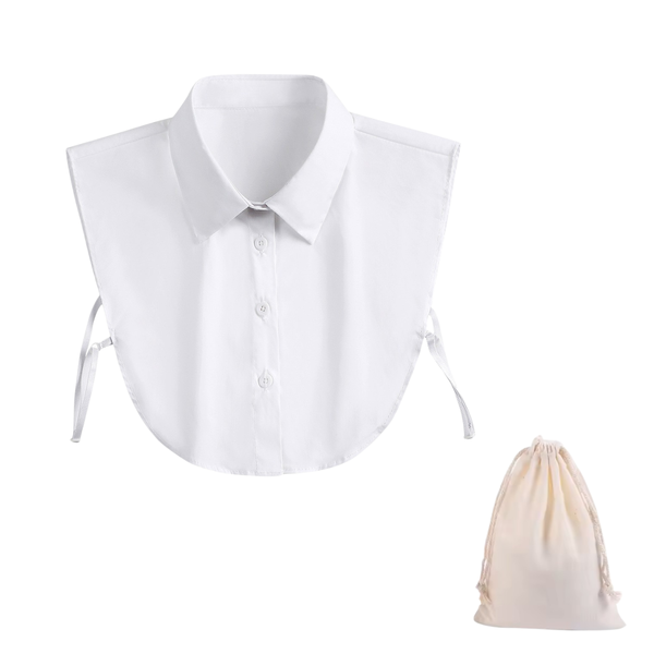 Detachable Collar Blouse Half Shirts Faux False Collar &amp; Drawtring Bag