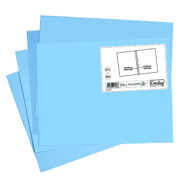 CROXLEY Blue Tokai cut flush folders 348 x 228 220GSM