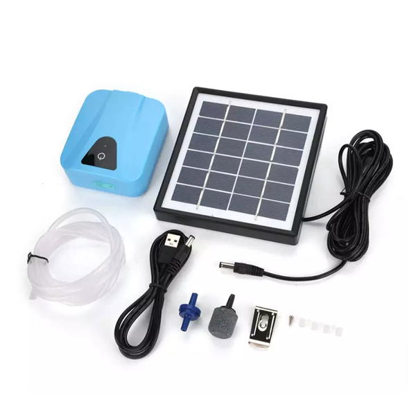 USB rechargeable Solar Powered Panel Air Oxygenator Oxygen Pump RZ-65
