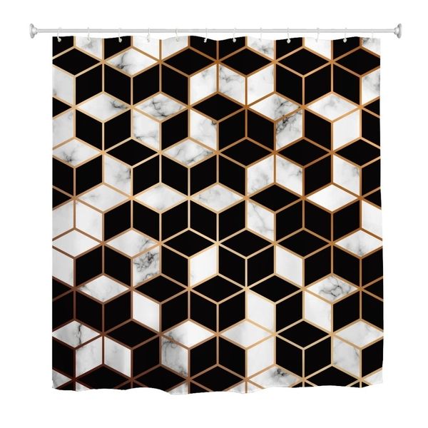 Shower Curtain Modern Custom Design - Marble 3D