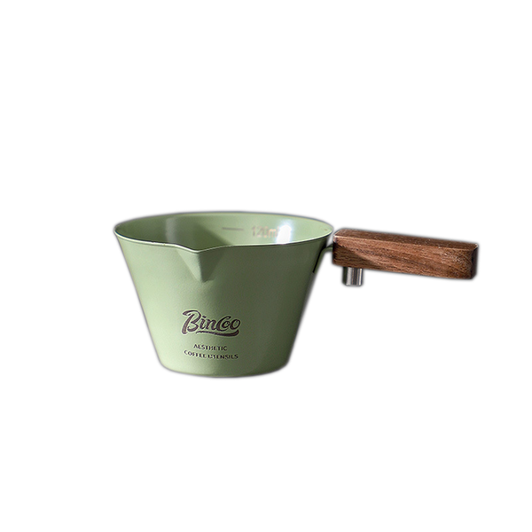 Bincoo Barista's Multi-Use Wooden Handle Italian Espresso Measuring Cup