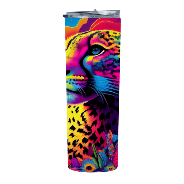 Cheetah Flowers 20 Oz Straight Skinny Tumbler 040
