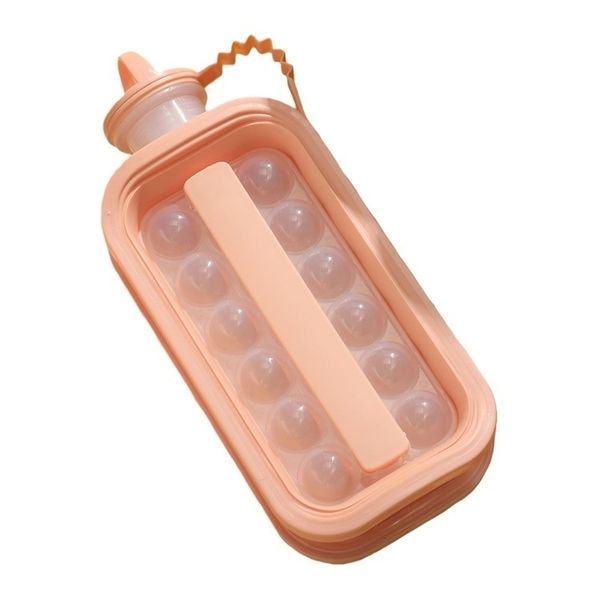 Foldable Ice Maker Ball Mold And Water Bottle 2 In 1 Ice Cube Tray