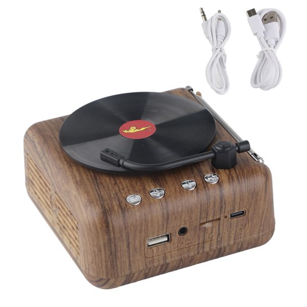 Mini Retro Vinyl Record Player Speaker High Definition Subwoofer Voice Box