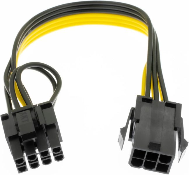 SlingTech 6 Pin Female To 8 Pin Male Video Card GPU Power Supply Cable-20cm