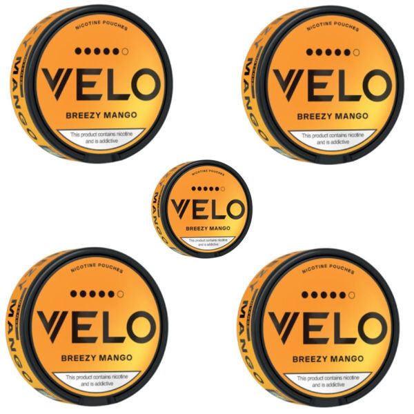 Velo Slim Nicotine Pouches - Breezy Mango 14mg - 5 Pack (100 Pouches)