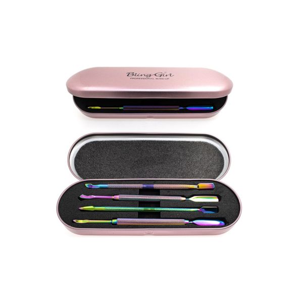 Stainless Steel Professional Cuticle Nail Tools Set - 4 Pieces