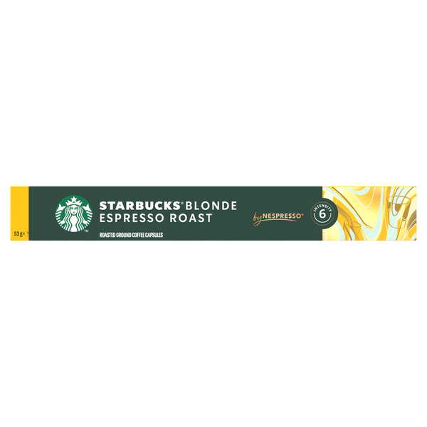 STARBUCKS BLONDE Espresso Roast by NESPRESSO 53g box of 10