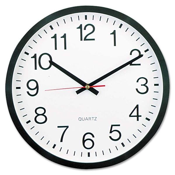 J P 30cm Wall Clock Quartz for Bedroom and Living Room black &amp; white