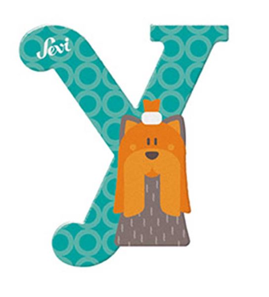 Sevi Wooden Letter Y Yorkshire Terrier 10cm