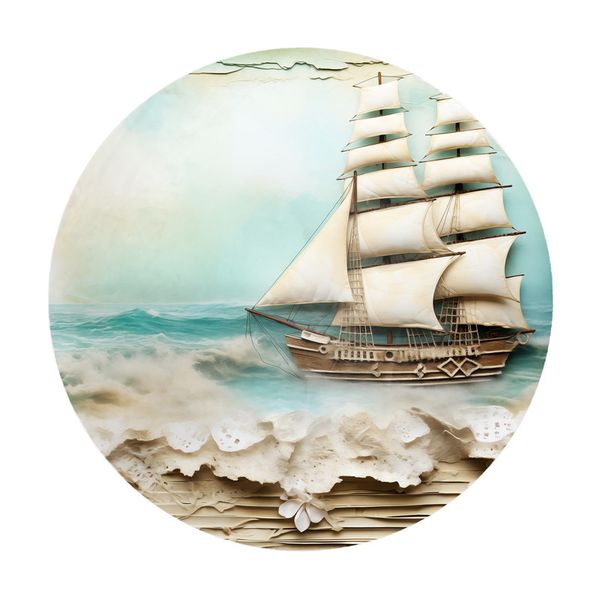 Ship Seabreeze Symphony Round Tablecloth