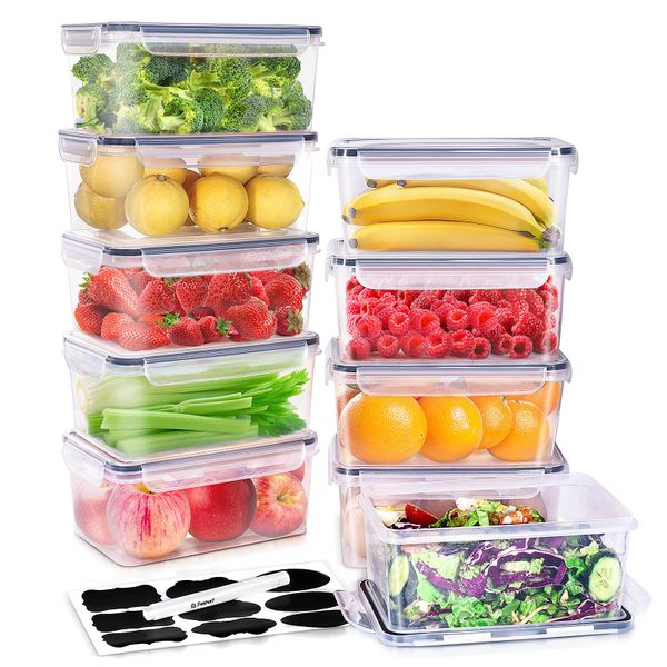 10 Pcs Airtight LeakProof Food Storage Container Set Kitchen Organisation