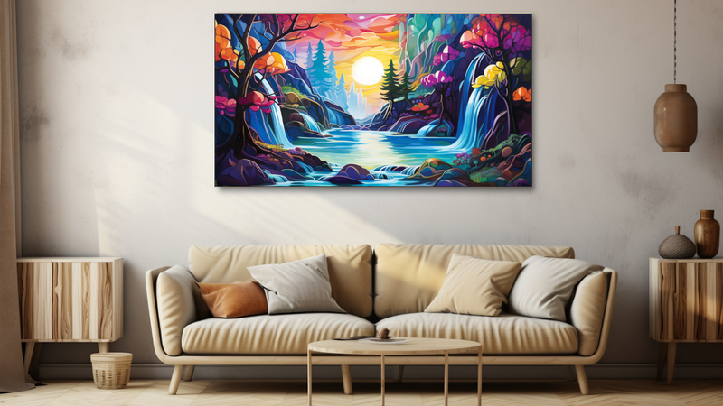 Canvas Wall Art - Waterfall Wonderland Abstract - HD0151
