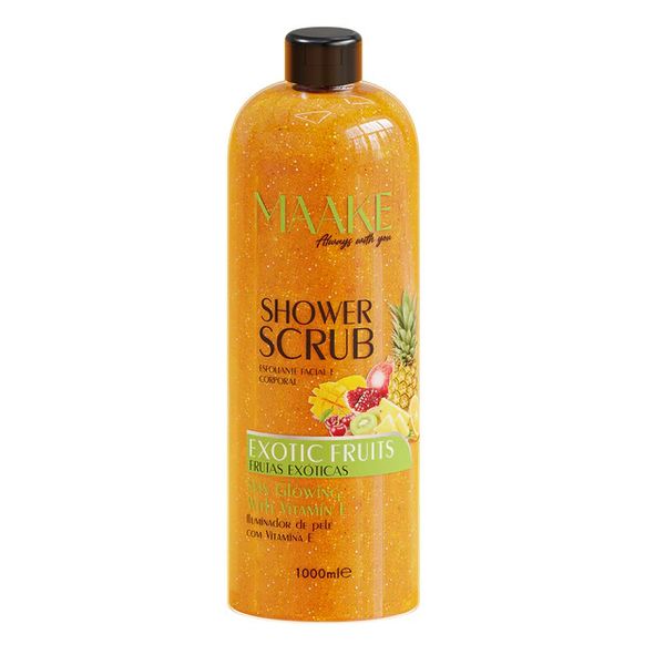 MAAKE Exotic Fruits Glowing Shower Gel Scrub/Exfoliating 1000ml Bottle