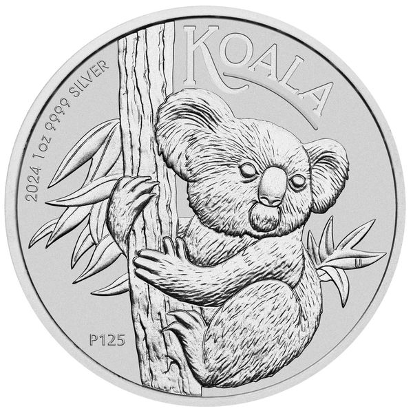 2024 Australia 1 oz Pure 0.999 Silver Koala BU Coin in Capsule