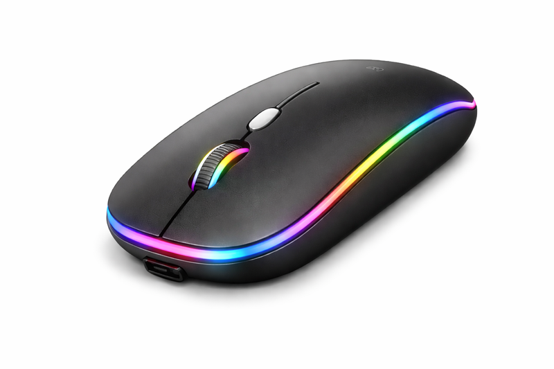 Rechargeable LED Backlit Wireless Mouse, USB Optical Gaming Mouse