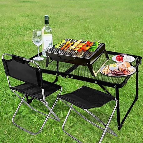 Camping Table Small Foldable Table Portable Adjustable Picnic BBQ