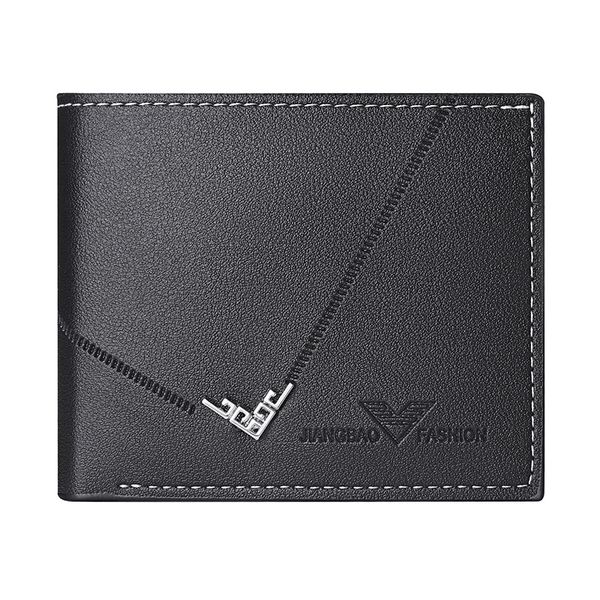 Men's simple multi-card slot plain weave horizontal and vertical wallet