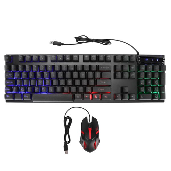Gaming Keyboard Mouse D280 104 Key LED Black