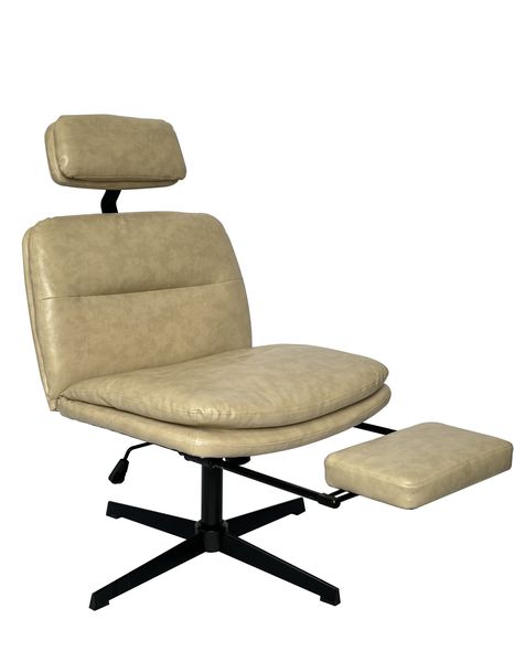 Mila Lounge Chair, Height Adjustable, Extendable Leg Rest