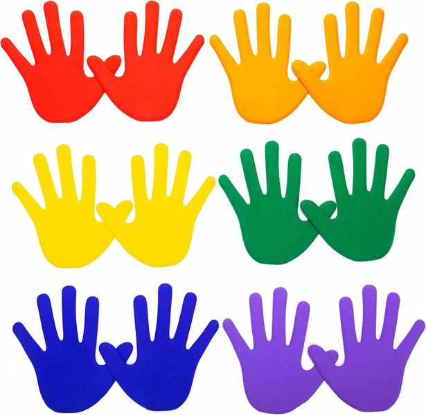 Hand Print Floor Markers Rubber - 6 Pairs - 12 Piece