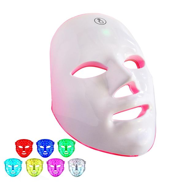 Portable Red Light Therapy Mask for Face,7 Colors LED Facial Skin Care Mask