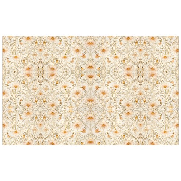 Beige Lily Blossom Rectangle Tablecloth