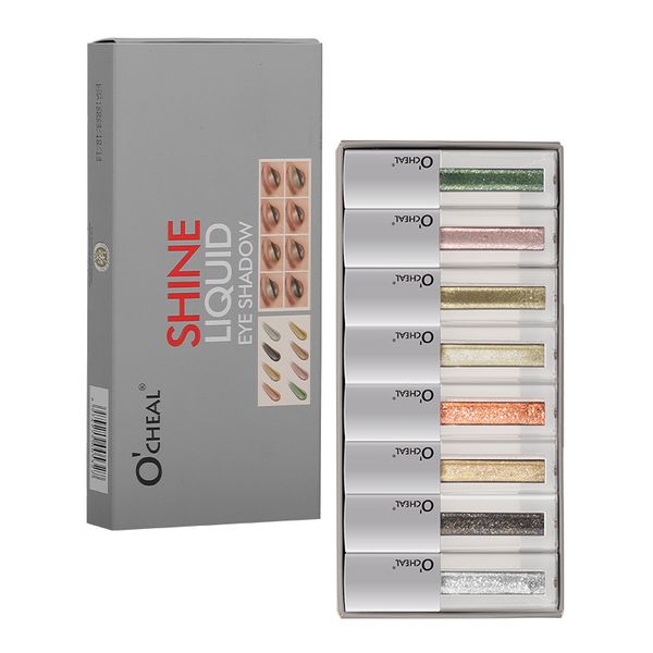 8 Colors Liquid Glitter Eyeshadow Set - Shimmer, Fast Drying &amp; Long-Lasting