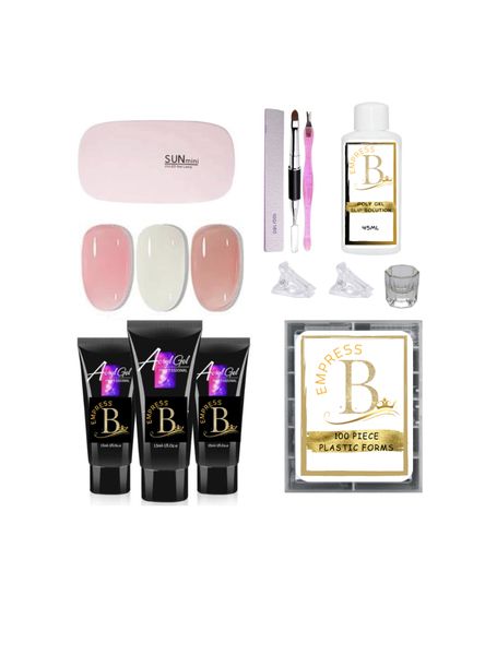 AcrylGel Polygel Nail Starter Kit With Slip Solution&amp; 6W Nail Lamp