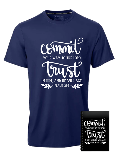 Commit Trust Christian Navy T-shirt Birthday Christmas Gift|402